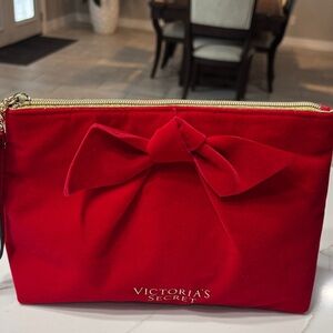 Victoria's Secret Red Cosmetic Bag with Bow